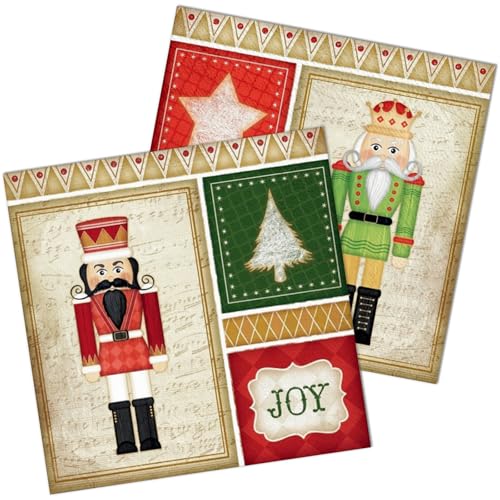 Weihnachten Servietten 50 Stück Nussknacker-Soldat Papierservietten Party Servierten 33 x 33 cm Weihnachtsservietten von HNH