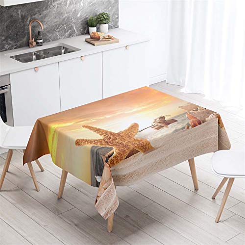 HNHDDZ Sommer Strand Urlaub Seestern Blau Gelb Tischdecke Rechteckig Wasserdicht Abwaschbar Garten Balkon Außen Fleckabweisend Camping Küche Couchtisch Für Gartentisch Hochzeit Outdoor (E,100x140 cm) HNHDDZ Sommer Strand Urlaub Seestern Blau Gelb Tischdecke Rechteckig Wasserdicht Abwaschbar Garten Balkon Außen Fleckabweisend Camping Küche Couchtisch Für Gartentisch Hochzeit Outdoor (E,100x140 cm) von HNHDDZ