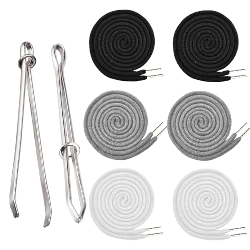 6 STK Ersatzschnüre Kordel Baumwolle, Universal Ersatz Kordelzug Metall mit 2 Kordelzug Einfädler, für Sporthosen, Sweathosen, Sweatshirts, Shorts, Hosen, Jacken, Mäntel, Handtaschen, 135mm 6 STK Ersatzschnüre Kordel Baumwolle, Universal Ersatz Kordelzug Metall mit 2 Kordelzug Einfädler, für Sporthosen, Sweathosen, Sweatshirts, Shorts, Hosen, Jacken, Mäntel, Handtaschen, 135mm von HNJUSR