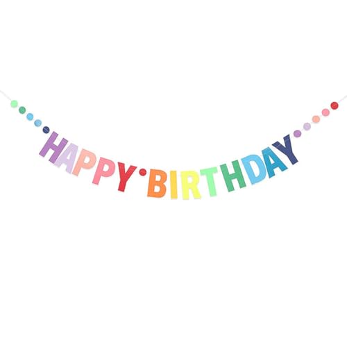 HNJUSR Happy Birthday Banner Geburtstagsdeko Pre-Strung Bunte Dekoration Girlande Erste Baby Dusche Regenbogen Party Supplies Papier Flagge Buchstaben für Erwachsene Kinder Mädchen Frauen Deko HNJUSR Happy Birthday Banner Geburtstagsdeko Pre-Strung Bunte Dekoration Girlande Erste Baby Dusche Regenbogen Party Supplies Papier Flagge Buchstaben für Erwachsene Kinder Mädchen Frauen Deko von HNJUSR