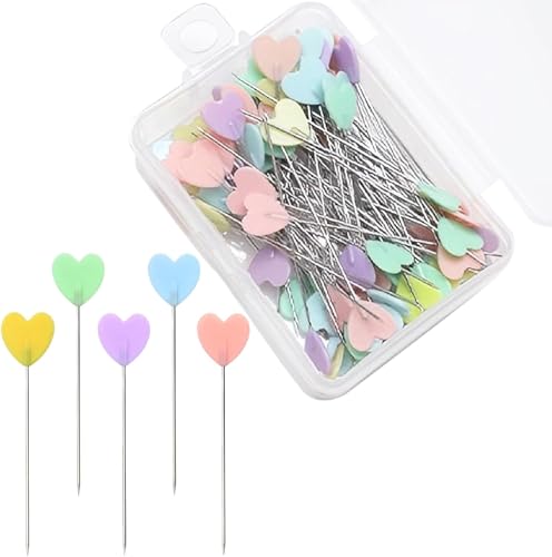 HNMZDS 200 Stück farbige Nähnadeln mit flachem Kopf, gerade Nadeln mit Aufbewahrungsbox, Liebesherzen, Quiltnadel für Stoff, Schneider, DIY, Handwerk und Dekoration HNMZDS 200 Stück farbige Nähnadeln mit flachem Kopf, gerade Nadeln mit Aufbewahrungsbox, Liebesherzen, Quiltnadel für Stoff, Schneider, DIY, Handwerk und Dekoration von HNMZDS