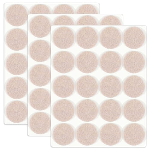 HNR 25mm Filzgleiter, 60 Stück Selbstklebende Filzpads, 3mm Dick, Bodenschutz für Möbelbeine, Stuhl- & Tischbeine (Beige) von HNR