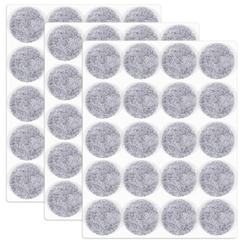 HNR 25mm Filzgleiter, 60 Stück Selbstklebende Filzpads, 3mm Dick, Bodenschutz für Möbelbeine, Stuhl- & Tischbeine (Grau) von HNR