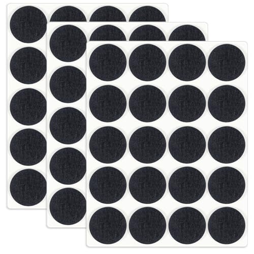 HNR 25mm Filzgleiter, 60 Stück Selbstklebende Filzpads, 3mm Dick, Bodenschutz für Möbelbeine, Stuhl- & Tischbeine (Schwarz) von HNR