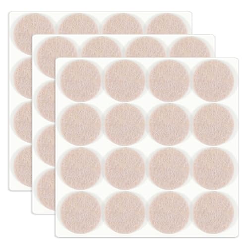 HNR 30mm Filzgleiter, 48 Stück Selbstklebende Filzpads, 3mm Dick, Bodenschutz für Möbelbeine, Stuhl- & Tischbeine (Beige) von HNR