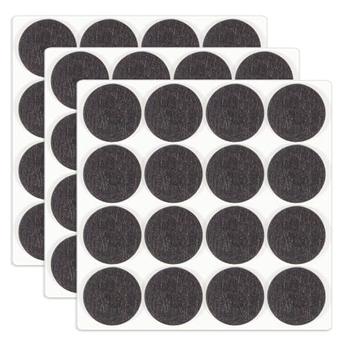 HNR 30mm Filzgleiter, 48 Stück Selbstklebende Filzpads, 3mm Dick, Bodenschutz für Möbelbeine, Stuhl- & Tischbeine (Braun) von HNR