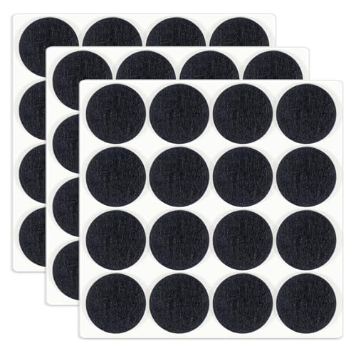 HNR 30mm Filzgleiter, 48 Stück Selbstklebende Filzpads, 3mm Dick, Bodenschutz für Möbelbeine, Stuhl- & Tischbeine (Schwarz) von HNR