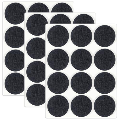 HNR 35mm Filzgleiter, 36 Stück Selbstklebende Filzpads, 3mm Dick, Bodenschutz für Möbelbeine, Stuhl- & Tischbeine (Schwarz) von HNR