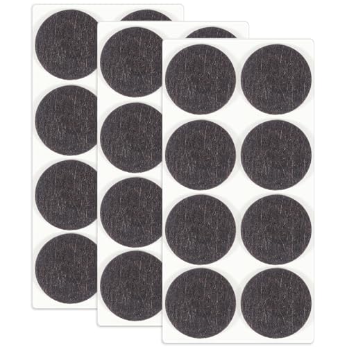 HNR 40mm Filzgleiter, 24 Stück Selbstklebende Filzpads, 3mm Dick, Bodenschutz für Möbelbeine, Stuhl- & Tischbeine (Braun) von HNR