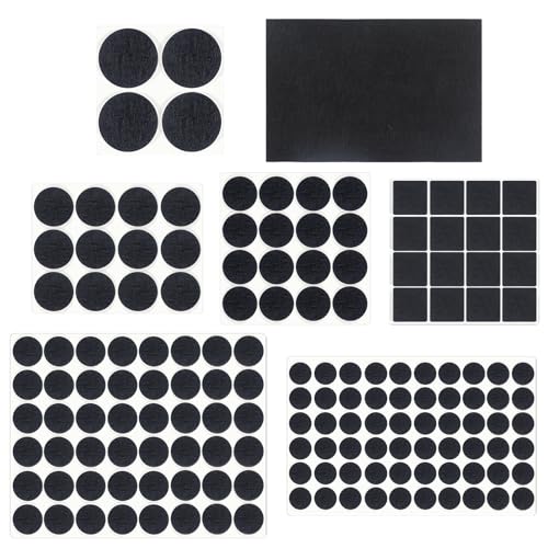 HNR Filzgleiter Selbstklebend Set, 157 Stück Möbelgleiter Filzpads - 3mm Dick - Bodenschutz für Möbelbeine, Stuhl Tischbeine (Braun) von HNR