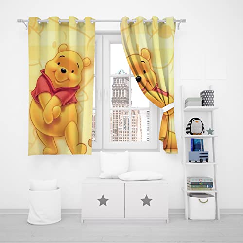 HNSRYLQX Winnie Puuh Verdunklungsgardine Ösen Für Schlafzimmer, Kinder Vorhänge, 100% Polyeste Vorhang Kinderzimmer Junge (3,150x 166 cm) von HNSRYLQX