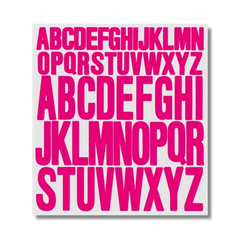 HNTR Buchstaben Sticker Pink | 416 Selbstklebende Vinyl-Buchstaben in Großbuchstaben (5cm & 2,5cm) | Für Scrapbooking, Etiketten, DIY, Poster & Dekoration von HNTR
