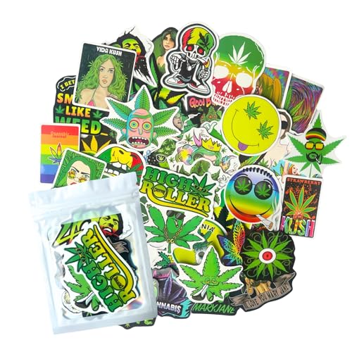 HNTR Cannabis Aufkleber | 50 Hanf Sticker für Scrapbook, Stickerbuch, Laptop, Kindle & mehr HNTR Cannabis Aufkleber | 50 Hanf Sticker für Scrapbook, Stickerbuch, Laptop, Kindle & mehr von HNTR