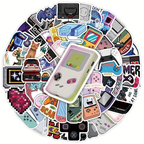 HNTR Retro-Gamer-Aufkleber, 50 Aufkleber für Gaming-Controller und Konsole HNTR Retro-Gamer-Aufkleber, 50 Aufkleber für Gaming-Controller und Konsole von HNTR
