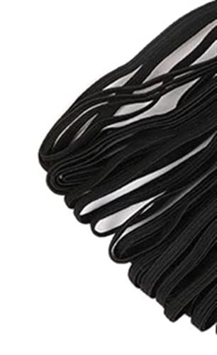 HNULGVI Gummiband Nähen 1 Stück doppelseitiges, einfach gewebtes Gummiband, hochelastische Verschlüsselungs-Gummi-Leggings, 10 m(0.6cm Black) von HNULGVI