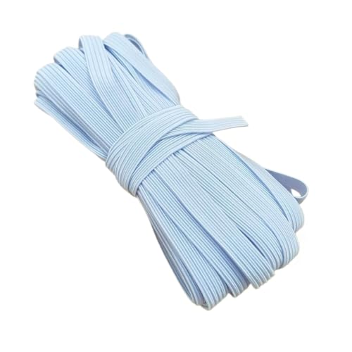HNULGVI Gummiband Nähen 1 Stück doppelseitiges, einfach gewebtes Gummiband, hochelastische Verschlüsselungs-Gummi-Leggings, 10 m(0.8cm White) von HNULGVI