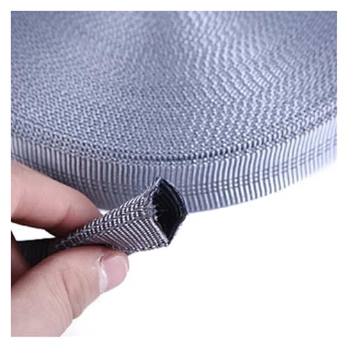 HNULGVI Nylon Gurtband 3/5/10 Meter 25 mm Nylon-Gurtband, doppellagig, reflektierendes Band, Rucksack-/Taschengurt, Hundehalsband, Nähzubehör(Gray,25mm-3Meters) von HNULGVI