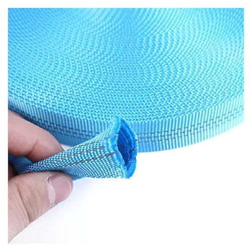 HNULGVI Nylon Gurtband 3/5/10 Meter 25 mm Nylon-Gurtband, doppellagig, reflektierendes Band, Rucksack-/Taschengurt, Hundehalsband, Nähzubehör(Lakeblue,25mm-3Meters) von HNULGVI