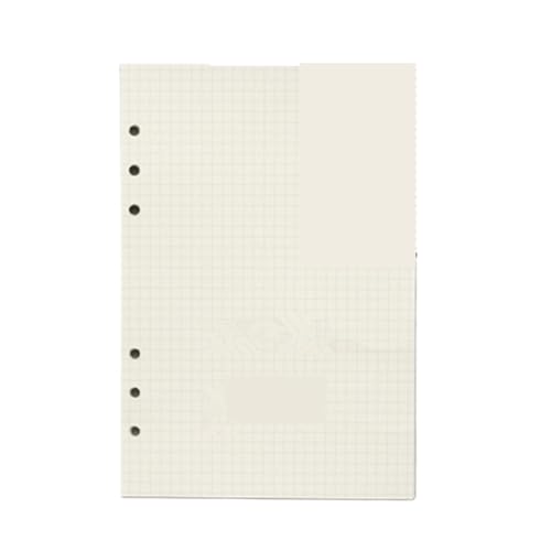 HNULGVI spiralbuch 45 Blätter/90 Seiten Ring-Notizbuch-Einlage, Nachfüllpackungen, 6 Löcher, Loseblattpapier, Zeitschriften, A5, A6, A7(Grid,A6 95x172mm) von HNULGVI