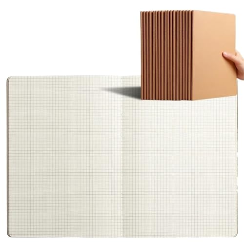 HNULGVI spiralbuch A4/A5/B5 Retro Spule Skizzenbuch Kraft Papier Skizze Malerei Tagebuch Notizblock Bücher Schule Schreibwaren(A4 Kraft Grid) von HNULGVI