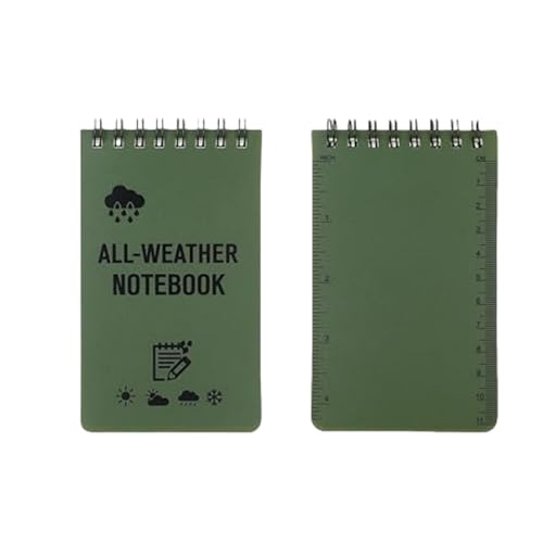 HNULGVI spiralbuch Wasserdichtes Taschennotizbuch mit linierten Seiten, Mini-Notizblock for den Außenbereich, Home Office, College-Schule(Green) von HNULGVI