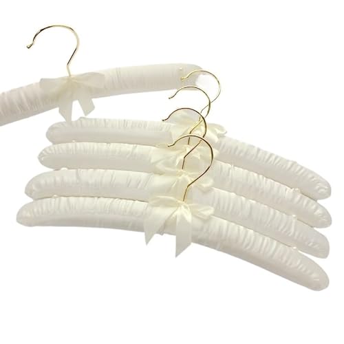 kleiderbügel für anzüge Schwamm Kleiderbügel mit Haken Seide Satin Stoff Kleidung hängende Pin Nähen Knöpfe Anti-Rutsch-Hochzeitskleid weiße(35cm White) von HNULGVI