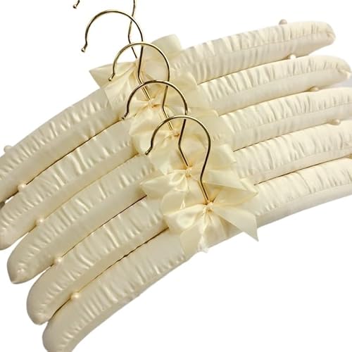 kleiderbügel für anzüge Schwamm Kleiderbügel mit Haken Seide Satin Stoff Kleidung hängende Pin Nähen Knöpfe Anti-Rutsch-Hochzeitskleid weiße(35cm Yellow) von HNULGVI