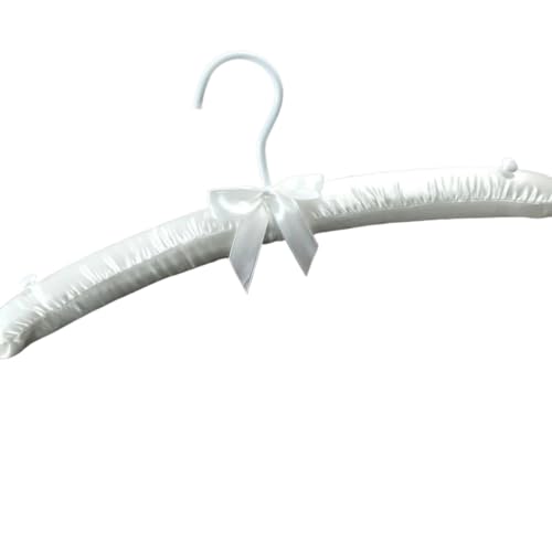 kleiderbügel für anzüge Schwamm Kleiderbügel mit Haken Seide Satin Stoff Kleidung hängende Pin Nähen Knöpfe Anti-Rutsch-Hochzeitskleid weiße(38cm White) von HNULGVI