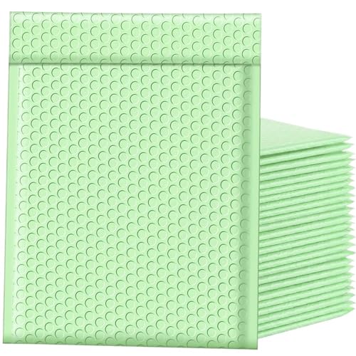versandtaschen 100 Stück Luftpolsterfolie, selbstklebend, for Verpackung, Versand, Poly(Mint Green,11 * 15cm) von HNULGVI
