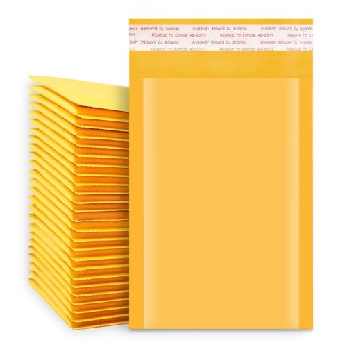 versandtaschen 100 Stück gepolsterte Luftpolsterumschläge aus Kraftpapier von HNULGVI