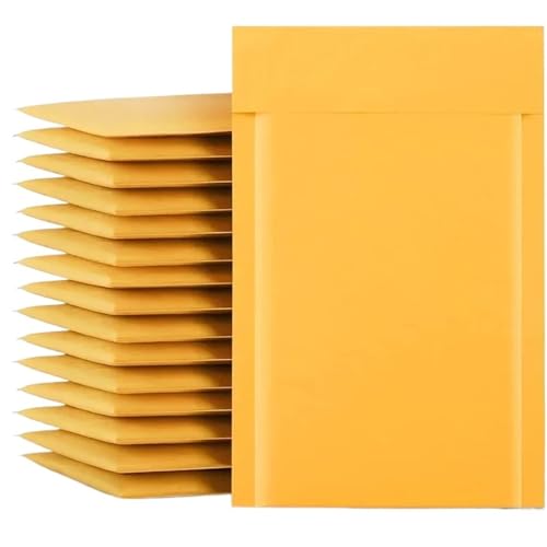 versandtaschen 50 Stück Luftpolsterumschläge aus Kraftpapier, gepolsterte Versandtaschen(11 * 15cm) von HNULGVI