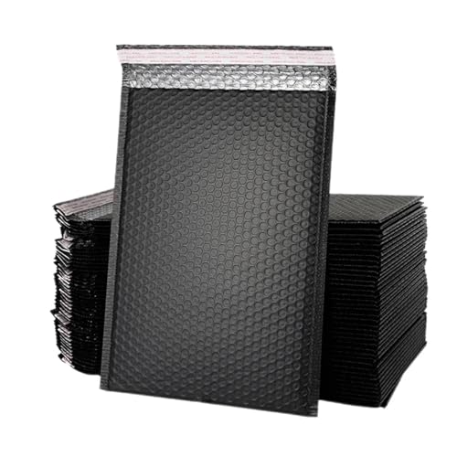 versandtaschen Luftpolstertaschen, selbstklebende, gepolsterte Umschläge for Bücher und Zeitschriften(Black-100pcs,15 * 18cm) von HNULGVI