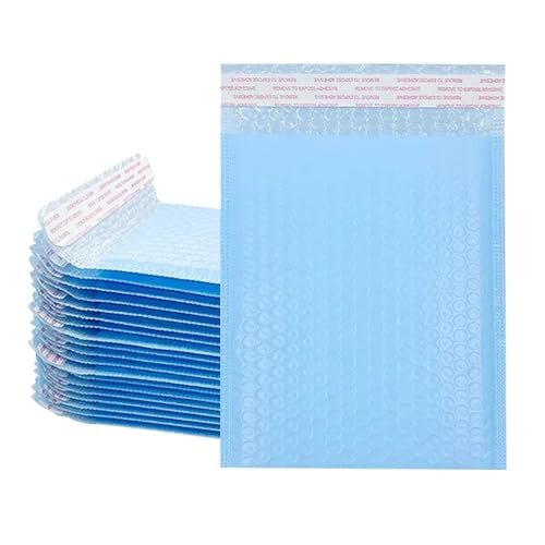 versandtaschen Luftpolstertaschen, selbstklebende, gepolsterte Umschläge for Bücher und Zeitschriften(Sky blue-100pcs,11 * 15cm) von HNULGVI