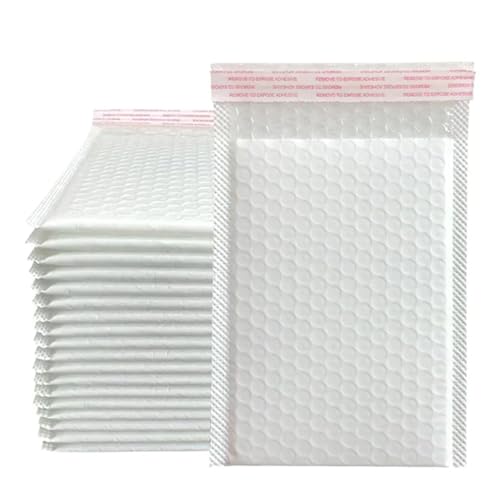 versandtaschen Luftpolstertaschen, selbstklebende, gepolsterte Umschläge for Bücher und Zeitschriften(White-100pcs,15 * 20cm) von HNULGVI