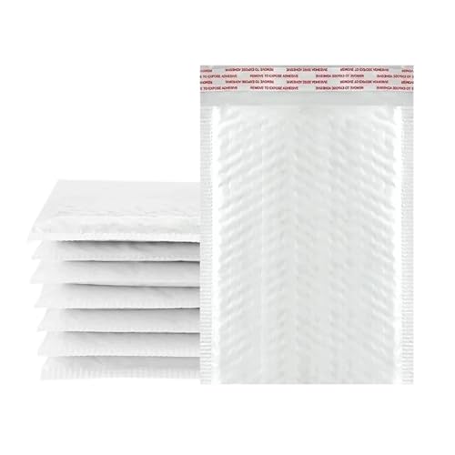 versandtaschen Luftpolsterumschläge, weißer Schaumstoff, Poly-Mailer, selbstklebende Verpackung(15x18cm 10PCS) von HNULGVI
