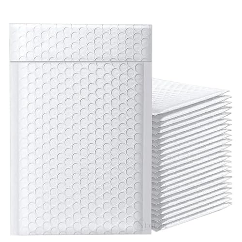versandtaschen Weiße Luftpolsterumschlagtasche verdickt wasserdichten Schaum selbstversiegelnd(11x11cm 50PCS) von HNULGVI