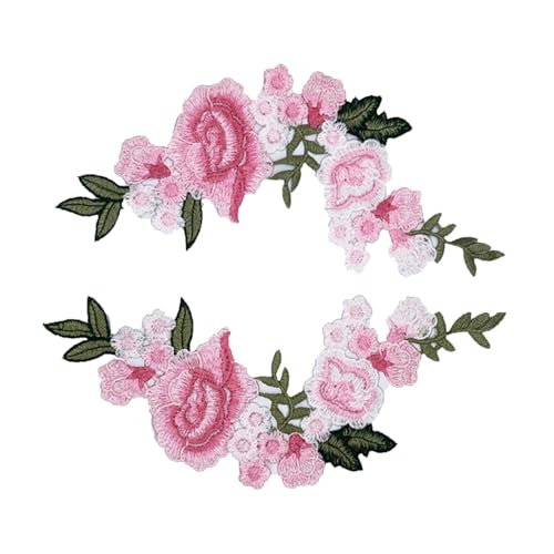 1 Paar Stoffapplikationen mit Blumenmuster, bestickt, für Kleidung, Jeans, Jacken, Dekoration von HNsdsvcd