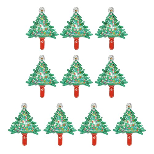 10 Mini-Folienballons, Weihnachtsbaum-Hängeornament, perfekt für festliche Partys, Dekoration, Partyzubehör, Weihnachtsmottoparty, Festival, Requisiten, Babyparty-Dekoration, 10 Stück Weihnachts-Folie von HNsdsvcd