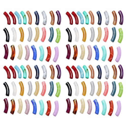 100 Stück praktische, stabile gebogene Harzperlen mit lebendigen Farben zum Personalisieren von Halsketten und Designs 100 Stück praktische, stabile gebogene Harzperlen mit lebendigen Farben zum Personalisieren von Halsketten und Designs von HNsdsvcd