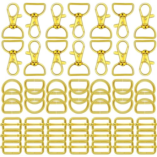 60 x D-Ringe aus Metall, Triglide-Schiebe-Schnallen für Gepäck, Handtasche, Geldbörse, Rucksack, Reparatur von HNsdsvcd