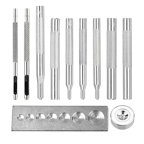 9 Druckknöpfe, Montagewerkzeug, Druckknöpfe, Knopfverschluss, Handwerkzeug-Set für Lederwaren, Jacken von HNsdsvcd