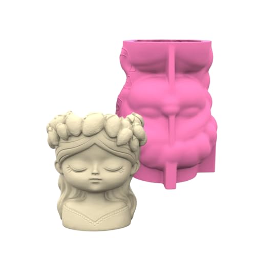Bequemes Mädchen Head Pflanzer Silikonform Zement Gips Handwerkstool Zum Handwerk Von Hausgarten Decors Projekte Wiederverwendbare Saftige Pflanzer Betonform von HNsdsvcd