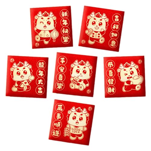 Chinesische Packung mit 6 einzigartigen Designs für Hochzeit, Geburtstag, Party, robuste Papiertüte, Geldbeutel, 6 Stück von HNsdsvcd