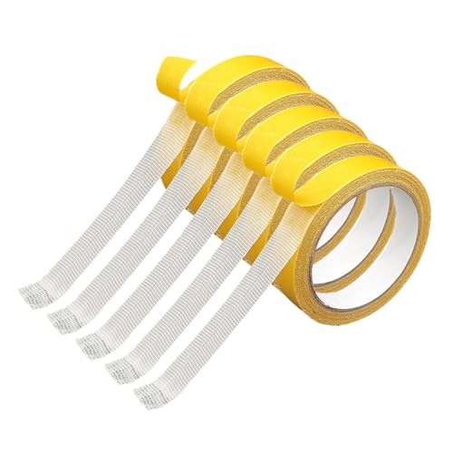 Doppelseitiges, robustes Gewebeband, starkes Netzgewebe, doppelseitiges Klebeband für Zuhause, Schule, Handwerk, 5 Stück Doppelseitiges, robustes Gewebeband, starkes Netzgewebe, doppelseitiges Klebeband für Zuhause, Schule, Handwerk, 5 Stück von HNsdsvcd