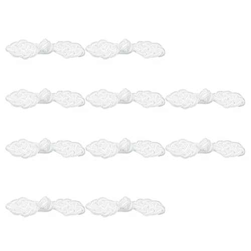 Elegante handgefertigte chinesische Pankou-Knoten-Knöpfe für traditionelle Cheongsam-Accessoires, weißer Knopf von HNsdsvcd