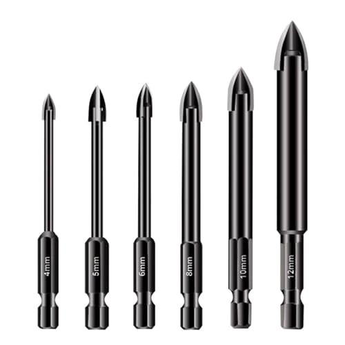 Fliesen- und Glasbohrwerkzeug, Steinbohrer, effizient, breites Anwendungsspektrum, 4 mm/5 mm/6 mm/8 mm/10 mm/12 mm von HNsdsvcd