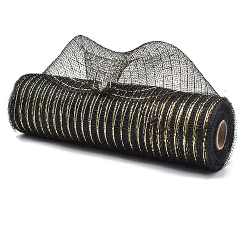 Geschenkband, 25,4 cm x 9,4 m pro Rolle, Metallfolie, Poly-Netzband für Weihnachtskranz, Heimdekoration, Kunsthandwerk Geschenkband, 25,4 cm x 9,4 m pro Rolle, Metallfolie, Poly-Netzband für Weihnachtskranz, Heimdekoration, Kunsthandwerk von HNsdsvcd