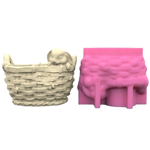 Gewebte Blumenkorb-Form, Sukkulenten-Blumentöpfe, Silikonformen, Blumenvase, Epoxidharz für Enthusiasten von HNsdsvcd