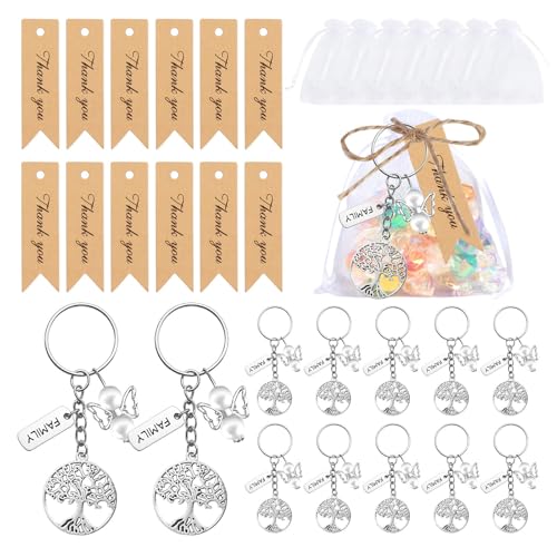 HNsdsvcd 12er-Set Lebensbäume Charm-Anhänger, Schlüsselanhänger, Party, Familientreffen, Schlüsselanhänger, Legierung, Textur für Schmuckherstellung von HNsdsvcd