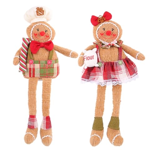 HNsdsvcd 2pcs Weihnachtsgingerbreads Mann Plüschpuppen Paar Hand Festival Figur Kollektible Ornamente Saisonal Home Decors Festival Tischdekoration von HNsdsvcd